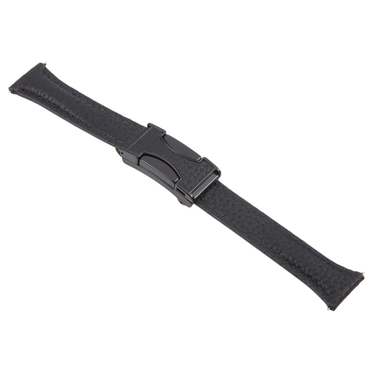20mm Universal Slim Magnetic Buckle Genuine Leather Watch Band