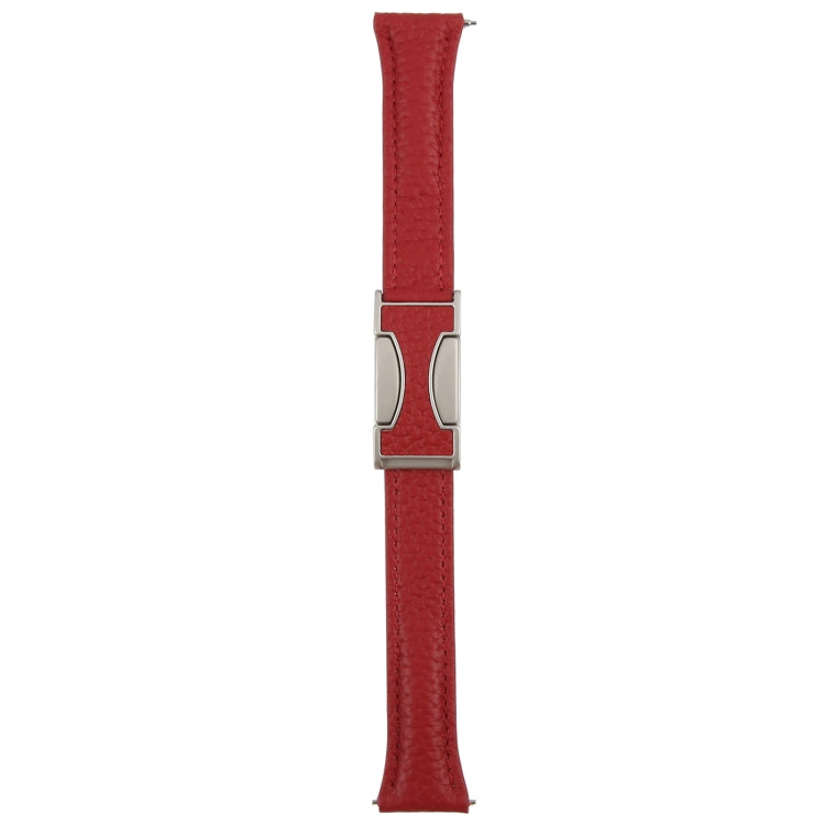 20mm Universal Slim Magnetic Buckle Genuine Leather Watch Band