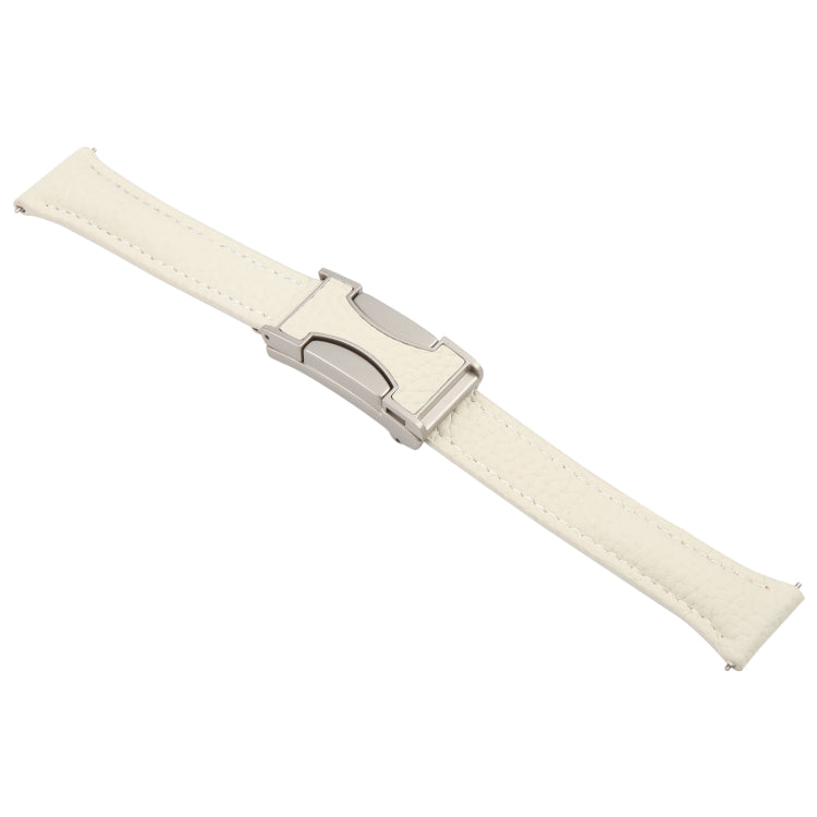 20mm Universal Slim Magnetic Buckle Genuine Leather Watch Band