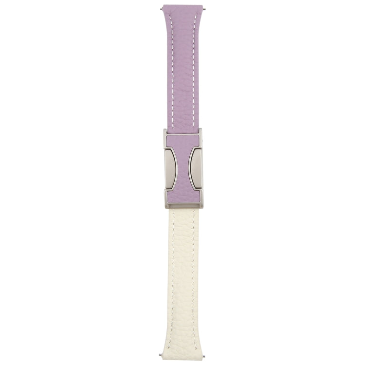 20mm Universal Slim Magnetic Buckle Genuine Leather Watch Band
