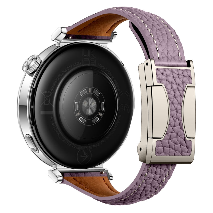 20mm Universal Slim Magnetic Buckle Genuine Leather Watch Band