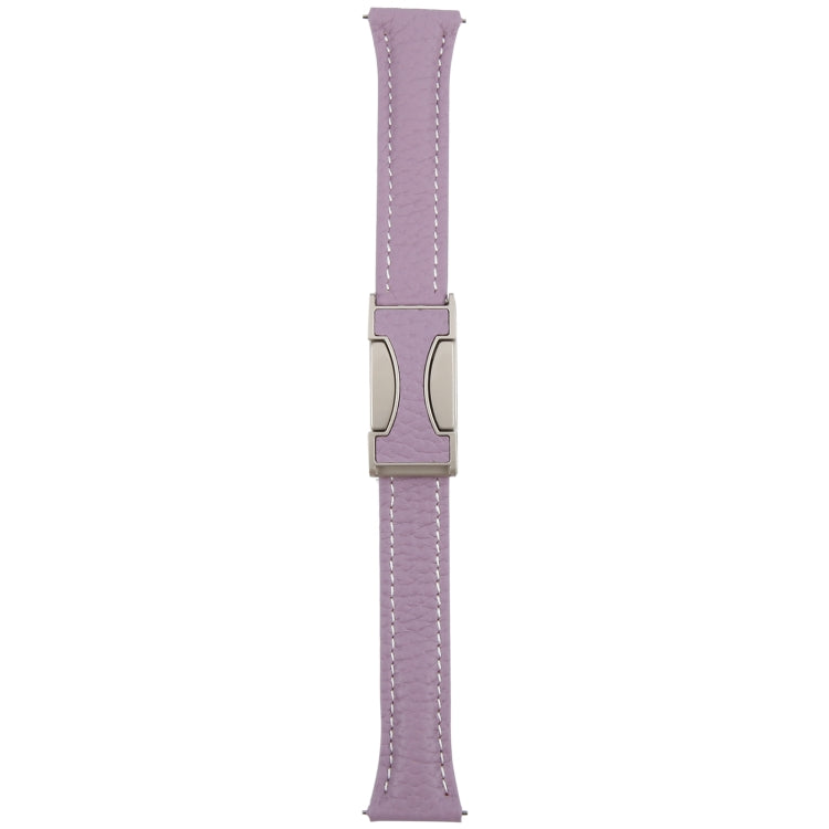 20mm Universal Slim Magnetic Buckle Genuine Leather Watch Band