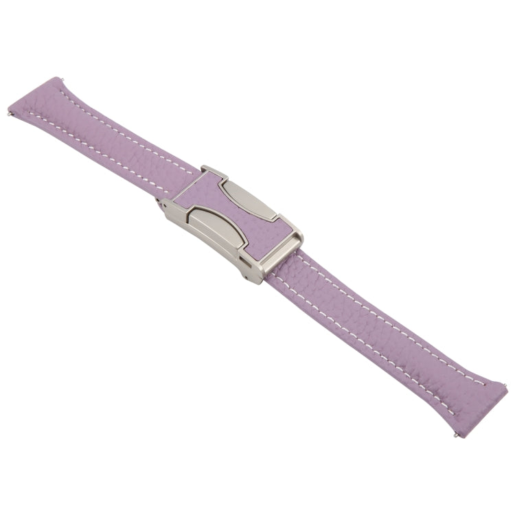 20mm Universal Slim Magnetic Buckle Genuine Leather Watch Band