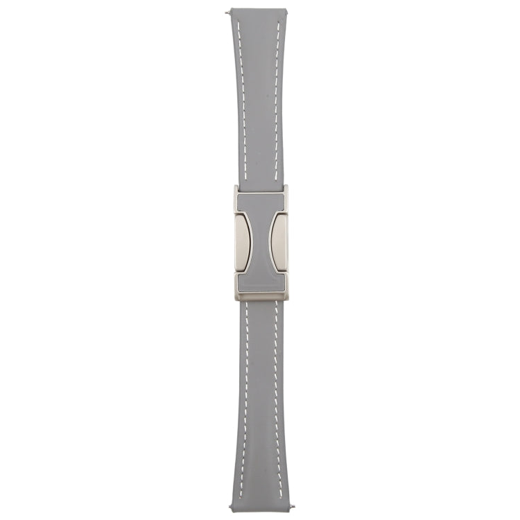20mm Universal Slim Magnetic Buckle Genuine Leather Watch Band