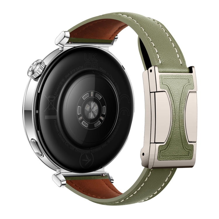 20mm Universal Slim Magnetic Buckle Genuine Leather Watch Band