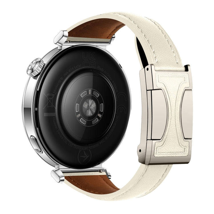 20mm Universal Slim Magnetic Buckle Genuine Leather Watch Band