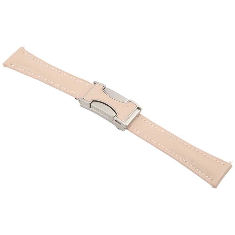20mm Universal Slim Magnetic Buckle Genuine Leather Watch Band