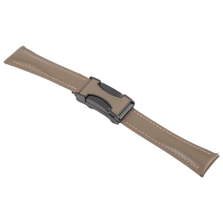 20mm Universal Slim Magnetic Buckle Genuine Leather Watch Band