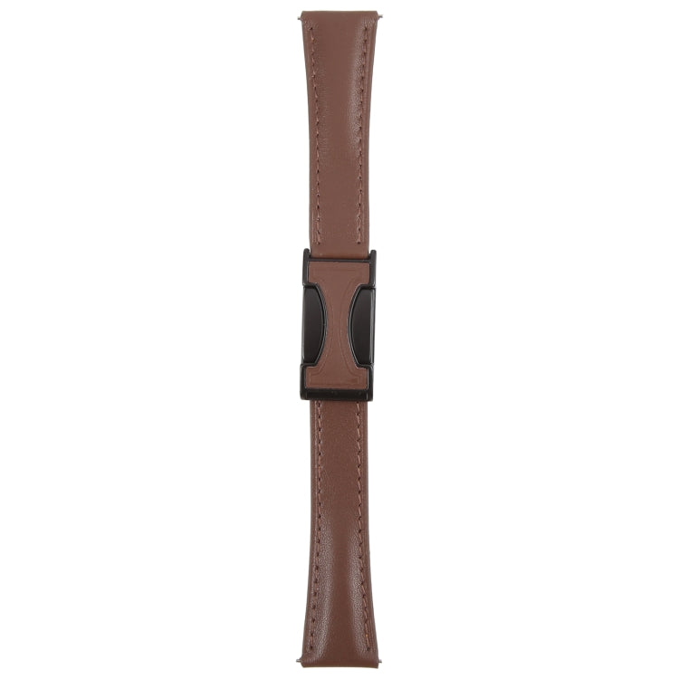 20mm Universal Slim Magnetic Buckle Genuine Leather Watch Band