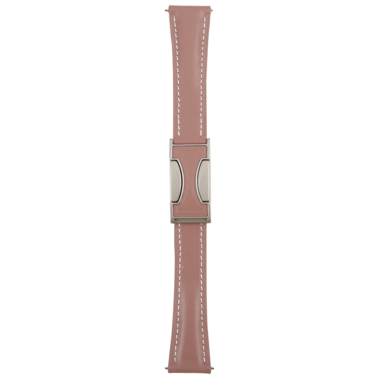 20mm Universal Slim Magnetic Buckle Genuine Leather Watch Band
