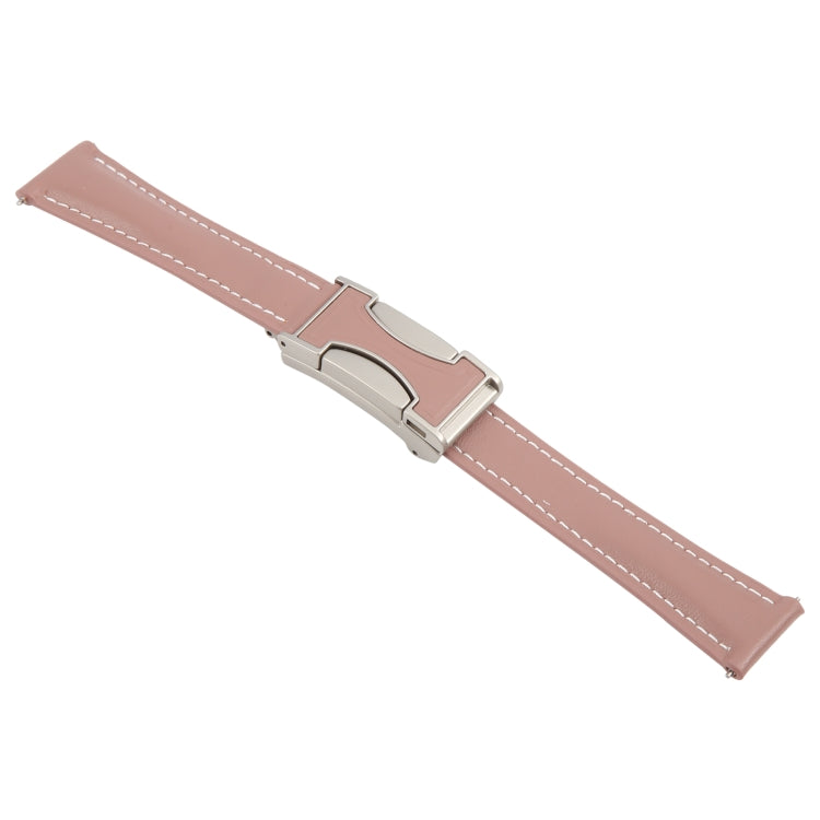 20mm Universal Slim Magnetic Buckle Genuine Leather Watch Band