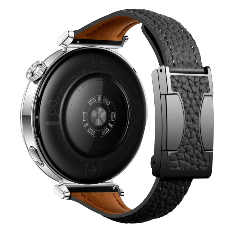 22mm Universal Slim Magnetic Buckle Genuine Leather Watch Band