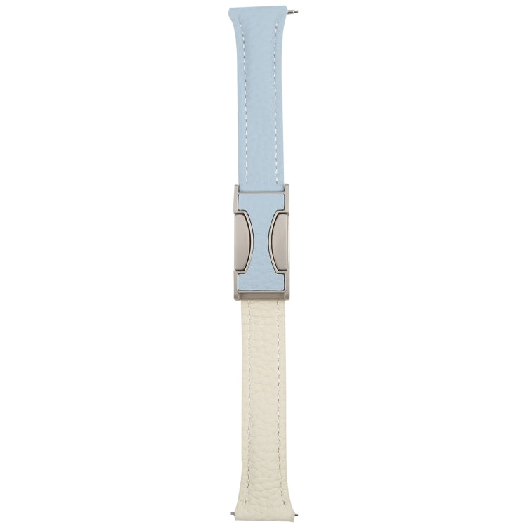 22mm Universal Slim Magnetic Buckle Genuine Leather Watch Band