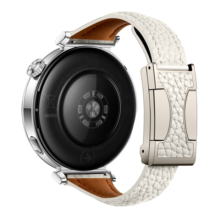 22mm Universal Slim Magnetic Buckle Genuine Leather Watch Band