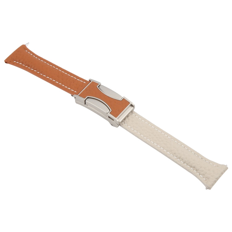 22mm Universal Slim Magnetic Buckle Genuine Leather Watch Band