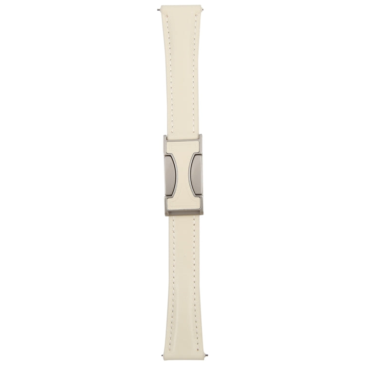 22mm Universal Slim Magnetic Buckle Genuine Leather Watch Band