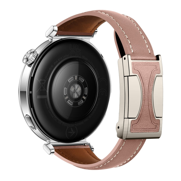 22mm Universal Slim Magnetic Buckle Genuine Leather Watch Band
