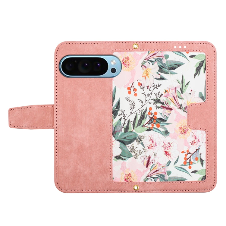 For Google Pixel 9 / 9 Pro Floral Pattern Leather Phone Case with Lanyard