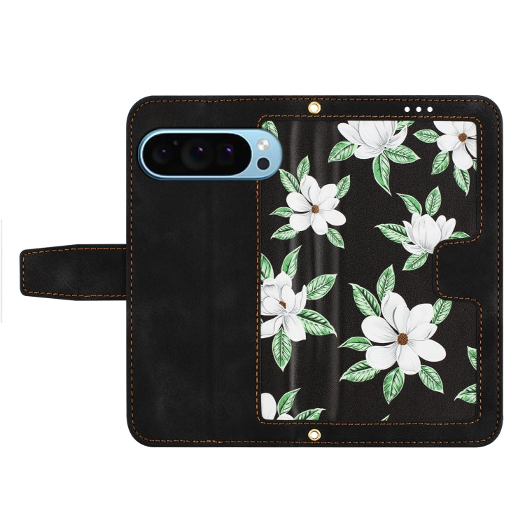 For Google Pixel 9 / 9 Pro Floral Pattern Leather Phone Case with Lanyard