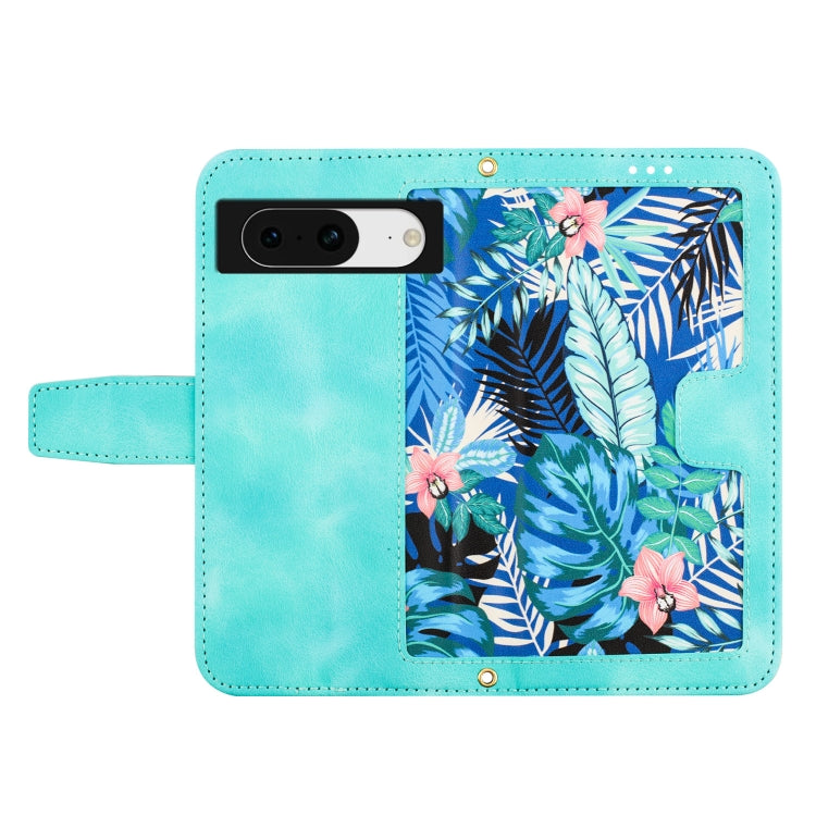 For Google Pixel 8a Floral Pattern Leather Phone Case with Lanyard