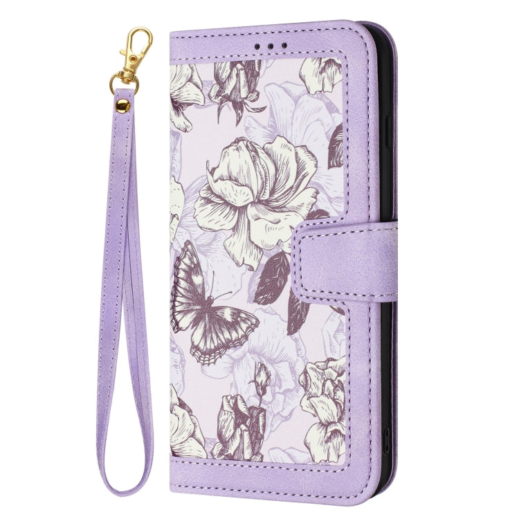 For Google Pixel 8a Floral Pattern Leather Phone Case with Lanyard