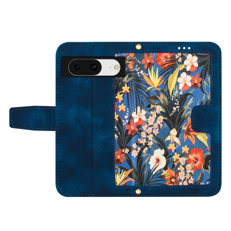 For Google Pixel 8a Floral Pattern Leather Phone Case with Lanyard
