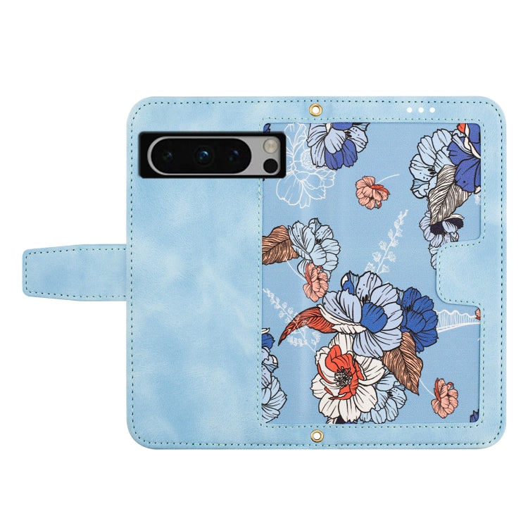 For Google Pixel 8 Pro Floral Pattern Leather Phone Case with Lanyard