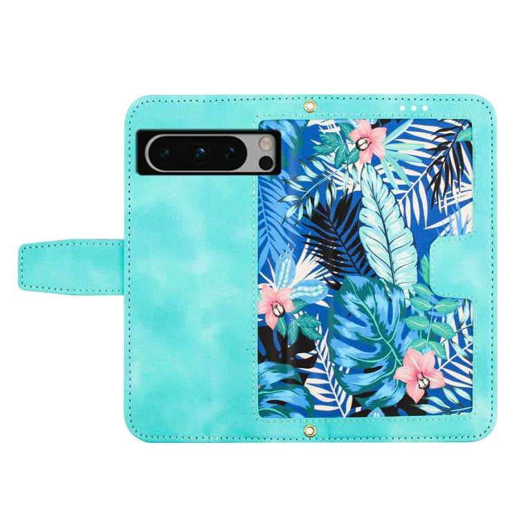 For Google Pixel 8 Pro Floral Pattern Leather Phone Case with Lanyard