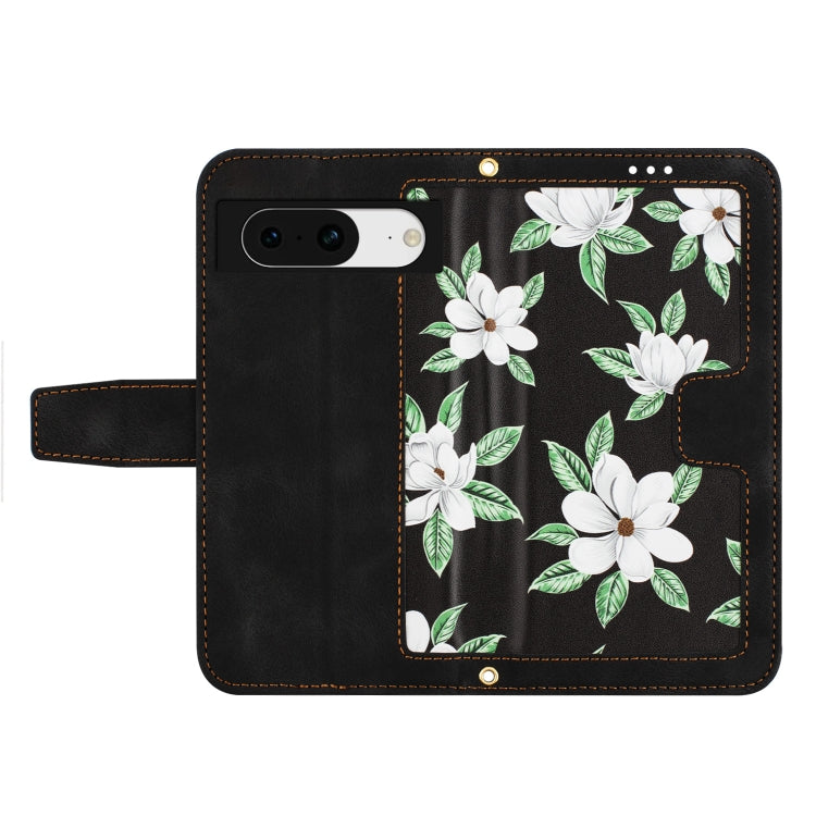 For Google Pixel 8 Floral Pattern Leather Phone Case with Lanyard