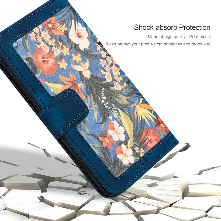 For Google Pixel 7a Floral Pattern Leather Phone Case with Lanyard