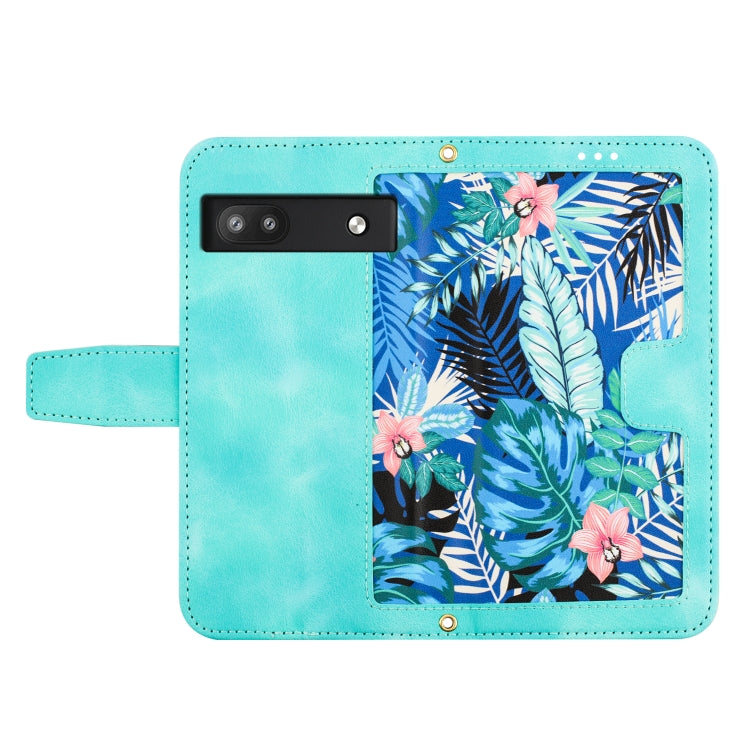For Google Pixel 6a Floral Pattern Leather Phone Case with Lanyard
