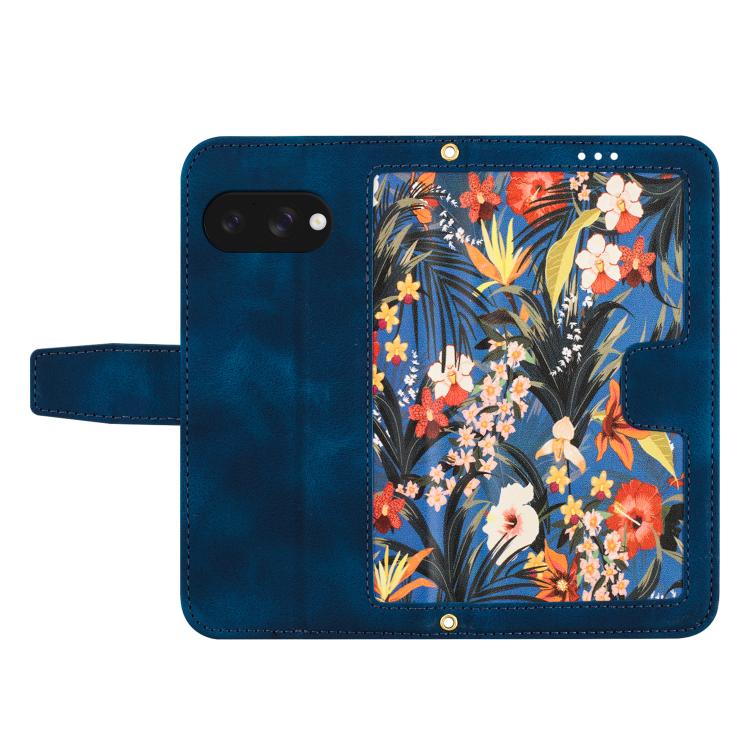 For Google Pixel 10a Floral Pattern Leather Phone Case with Lanyard