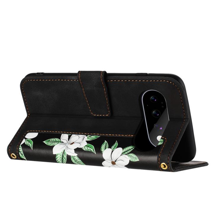 For Google Pixel 11 / 11 Pro Floral Pattern Leather Phone Case with Lanyard