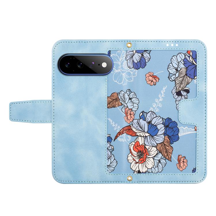For Google Pixel 11 Pro XL Floral Pattern Leather Phone Case with Lanyard