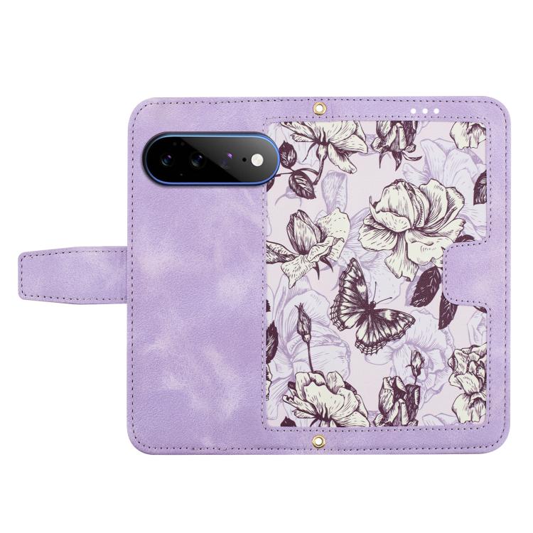 For Google Pixel 11 Pro XL Floral Pattern Leather Phone Case with Lanyard