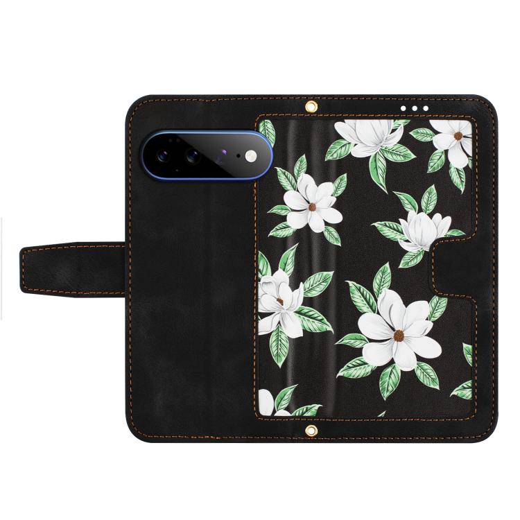 For Google Pixel 11 Pro XL Floral Pattern Leather Phone Case with Lanyard
