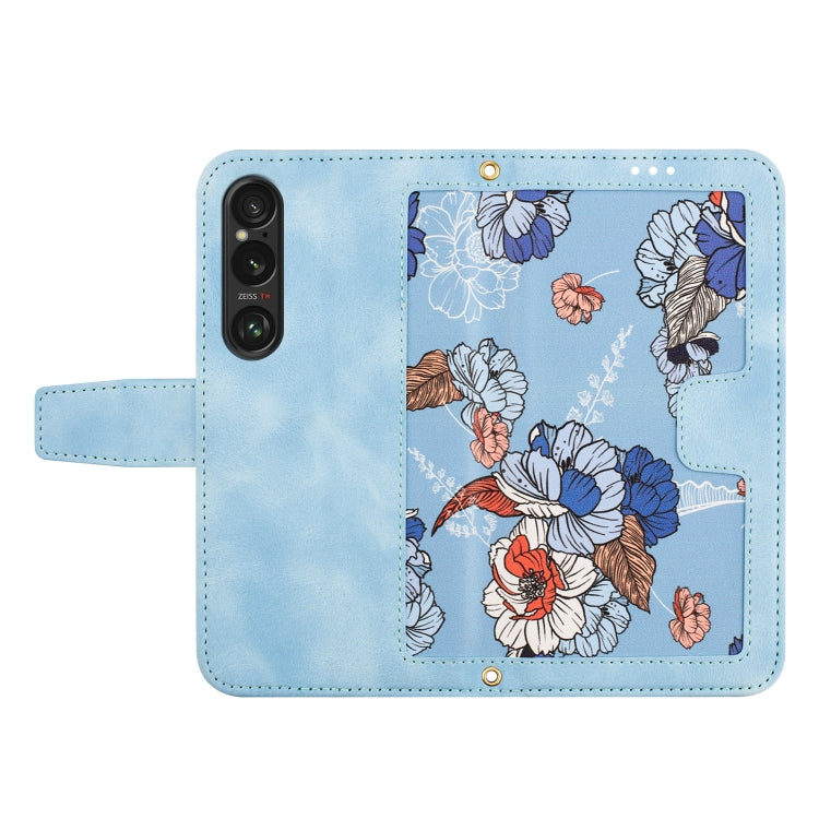For Sony Xperia 1 VI Floral Pattern Leather Phone Case with Lanyard