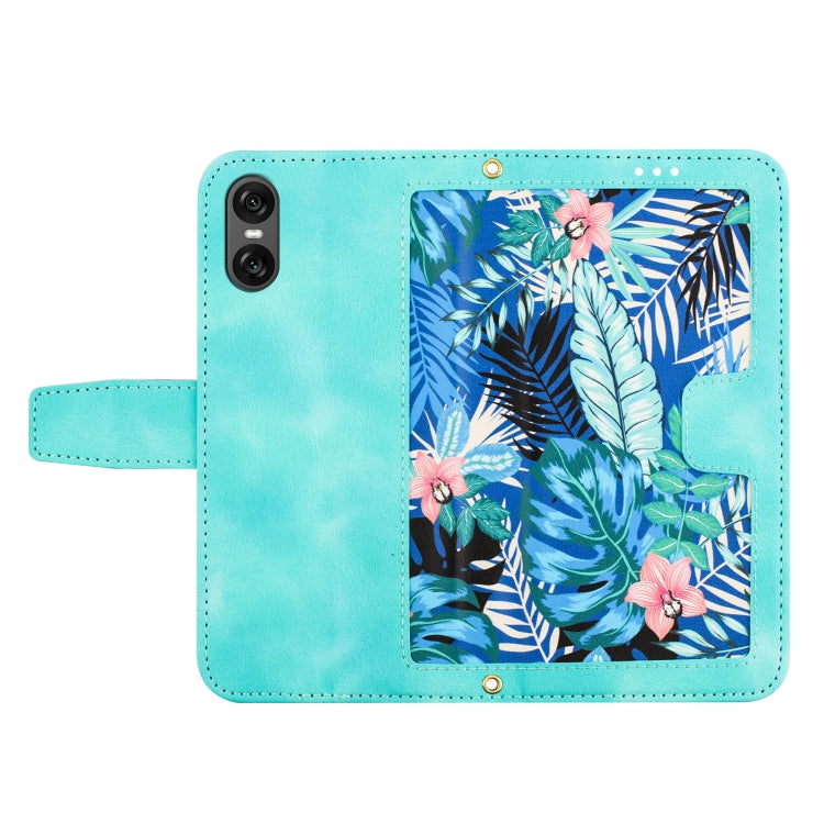 For Sony Xperia 10 VI Floral Pattern Leather Phone Case with Lanyard