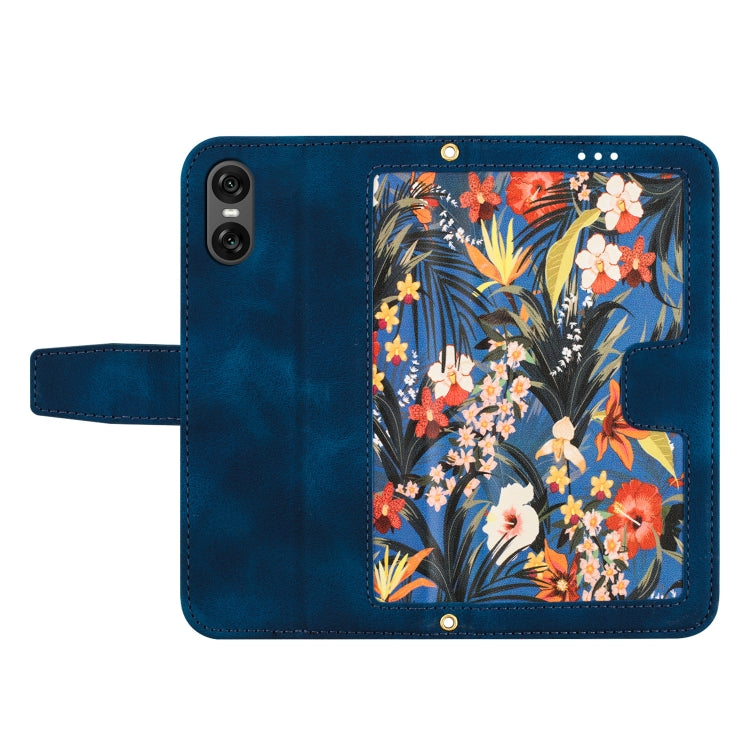 For Sony Xperia 10 VI Floral Pattern Leather Phone Case with Lanyard