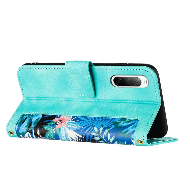 For Sony Xperia 10 V Floral Pattern Leather Phone Case with Lanyard