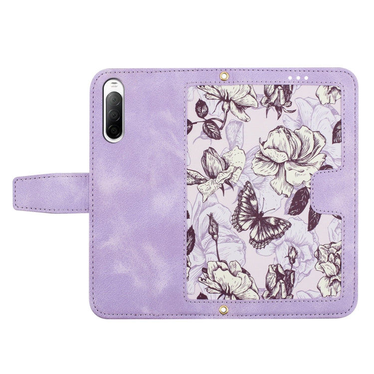 For Sony Xperia 10 V Floral Pattern Leather Phone Case with Lanyard
