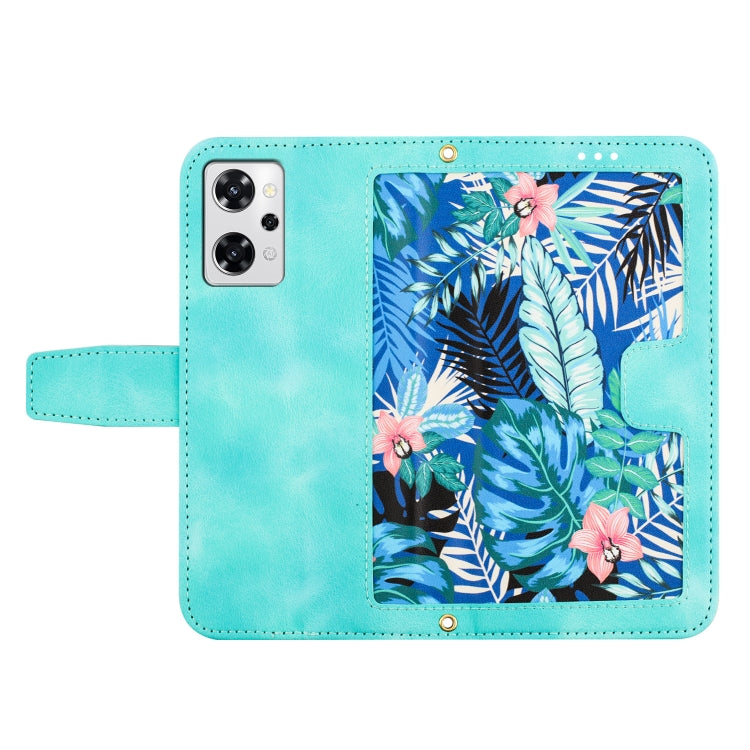 For OPPO Reno9 A Floral Pattern Leather Phone Case with Lanyard