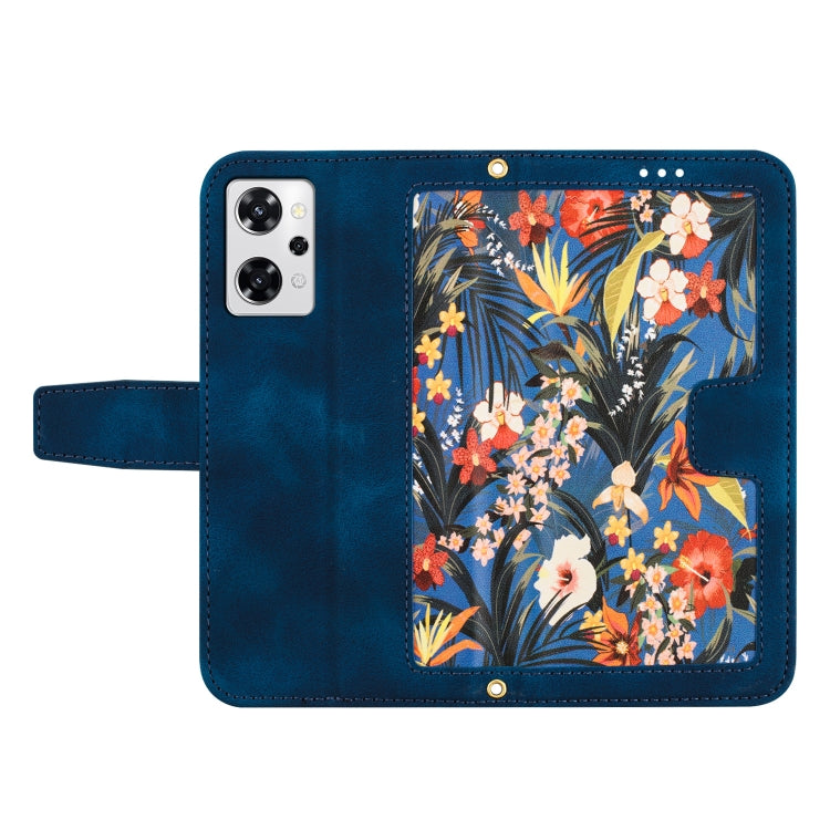 For OPPO Reno9 A Floral Pattern Leather Phone Case with Lanyard
