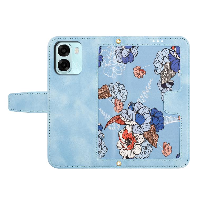 For OPPO A6 Pro 5G Floral Pattern Leather Phone Case with Lanyard