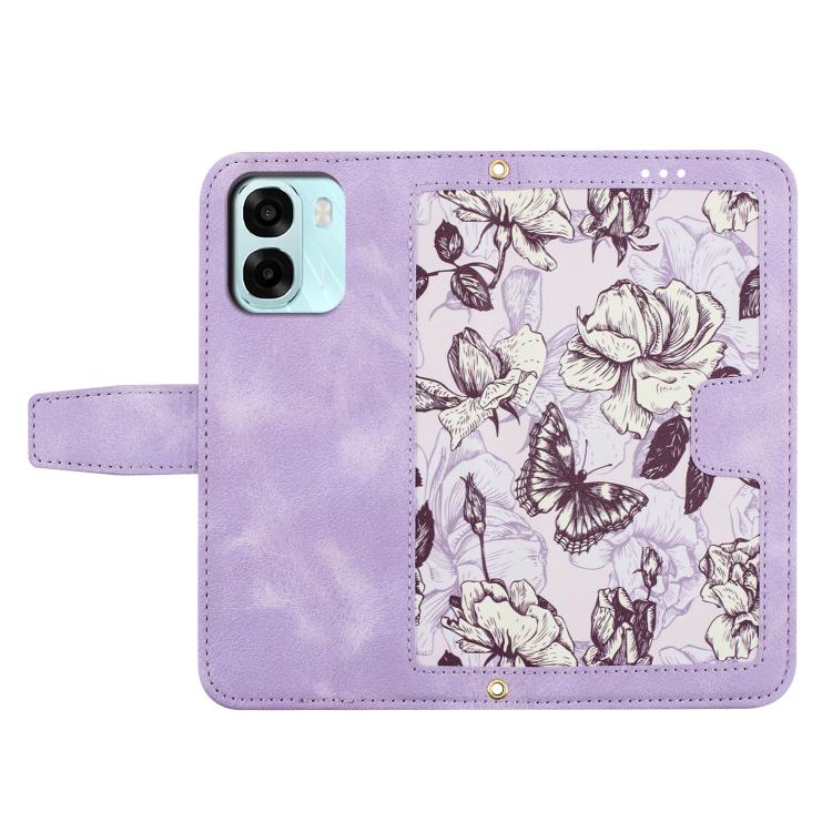 For OPPO A6 Pro 5G Floral Pattern Leather Phone Case with Lanyard