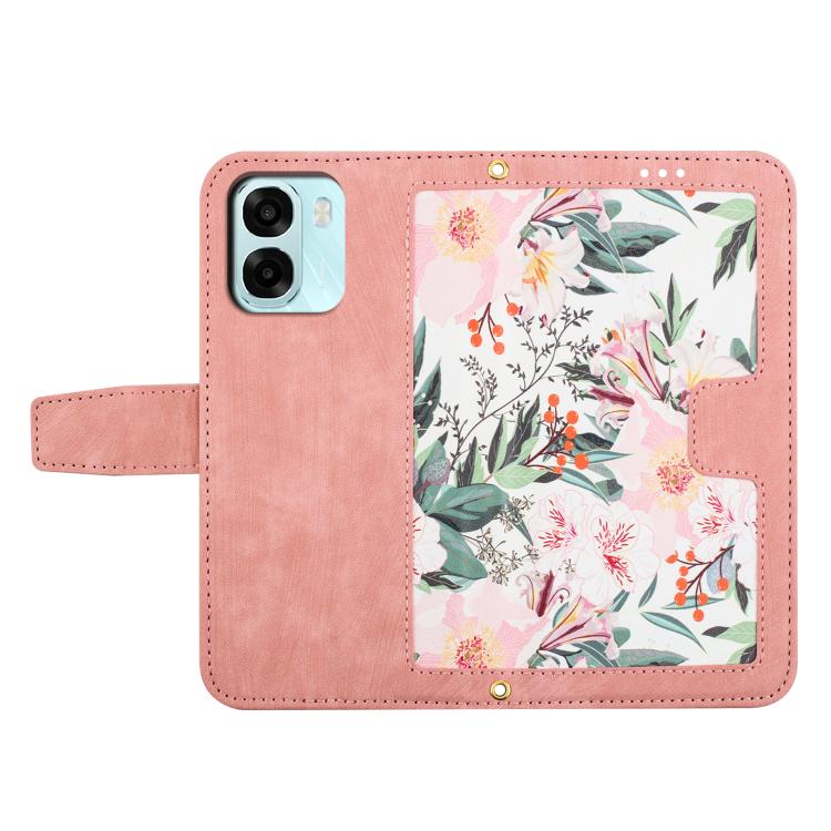 For OPPO A6 Pro 5G Floral Pattern Leather Phone Case with Lanyard