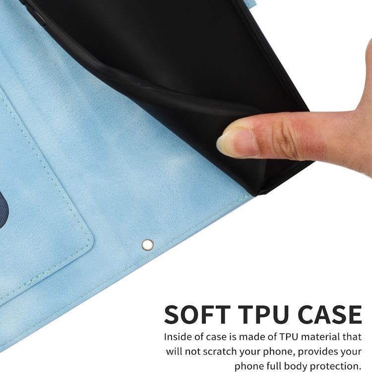 For Motorola Moto G34 Floral Pattern Leather Phone Case with Lanyard