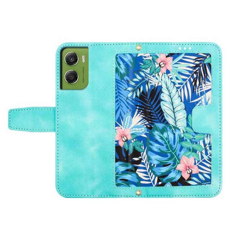 For Motorola Moto G06 4G Floral Pattern Leather Phone Case with Lanyard