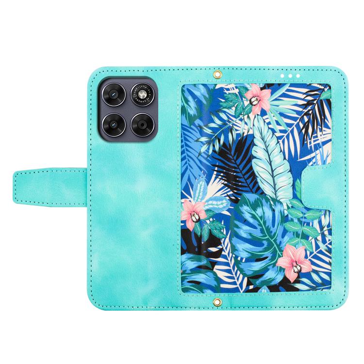 For Motorola Moto G67 / G77 5G Floral Pattern Leather Phone Case with Lanyard