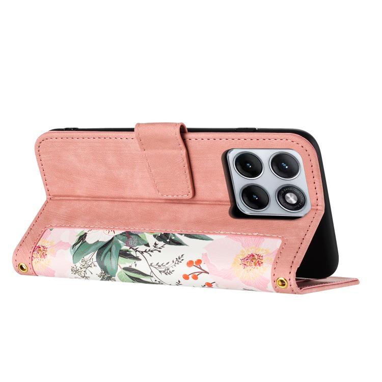 For Motorola Edge 70 Fusion 5G Floral Pattern Leather Phone Case with Lanyard